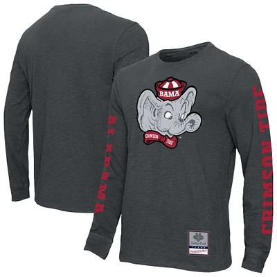 Men's Mitchell & Ness  Charcoal Alabama Crimson Tide Team Pride Long Sleeve T-Shirt