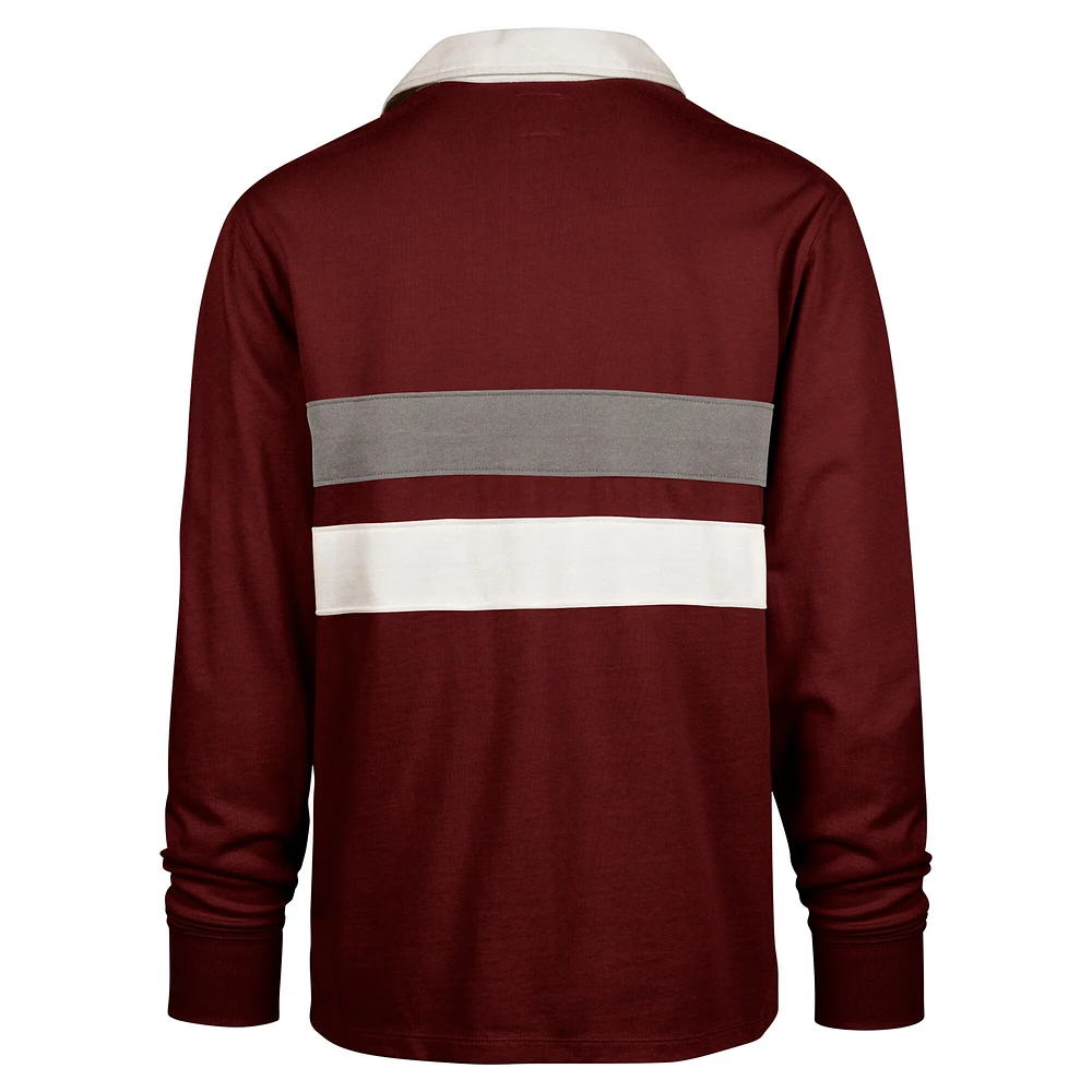 Men's '47 Crimson Alabama Tide Clubhouse Knox Thames Long Sleeve Rugby Polo