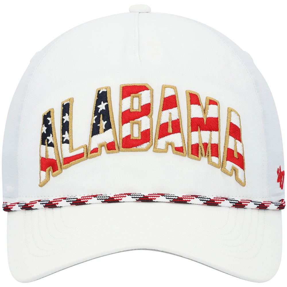 Men's '47 White Alabama Crimson Tide Stars and Stripes Flag Flutter Hitch Snapback Hat