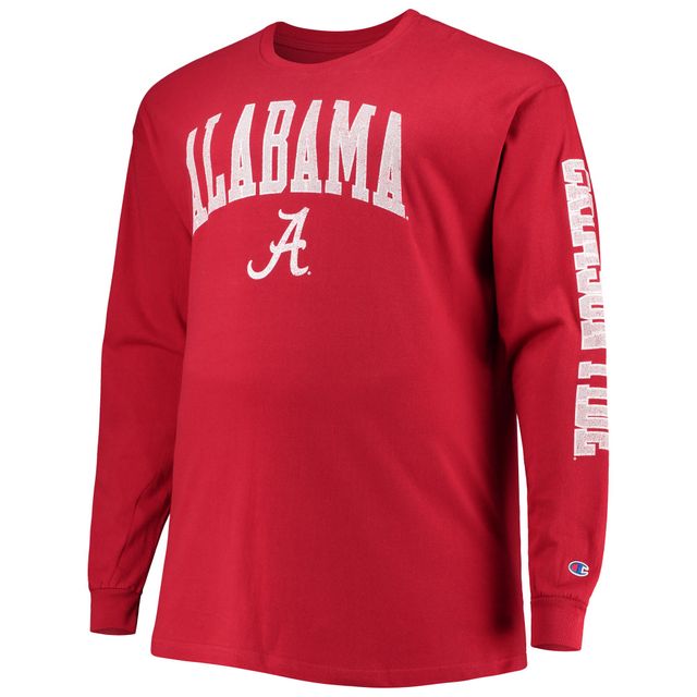 T-shirt à manches longues Champion Crimson Alabama Tide Big & Tall pour homme