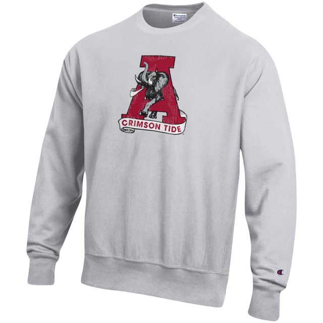 Sweat-shirt Champion à tissage inversé gris chiné Alabama Crimson Tide Vault pour homme