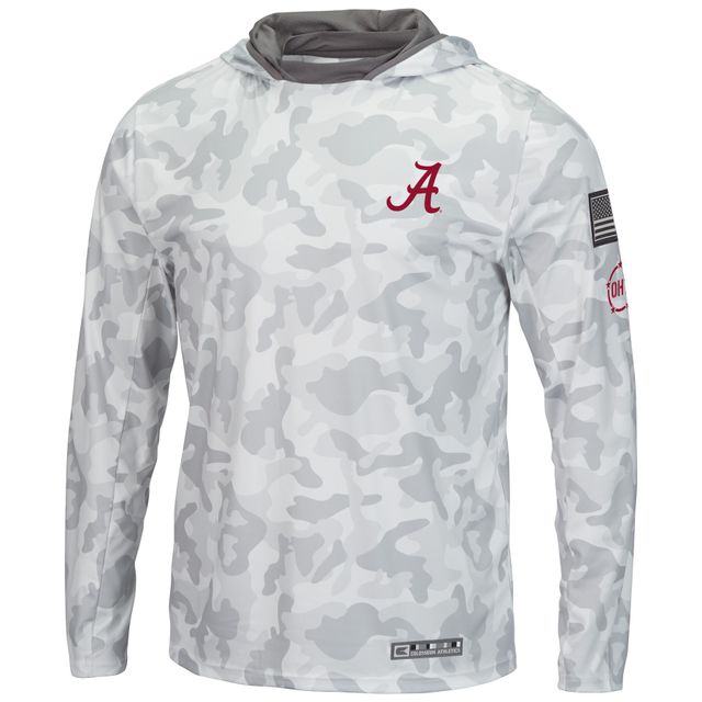 Haut à capuche manches longues Colosseum Arctic Camo Alabama Crimson Tide OHT pour hommes