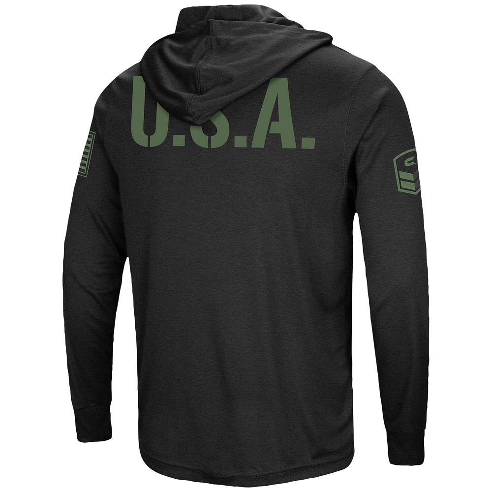 Men's Colosseum Black Alabama Crimson Tide Big & Tall OHT Military Appreciation Tango Long Sleeve Hoodie T-Shirt