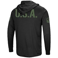 Men's Colosseum Black Alabama Crimson Tide Big & Tall OHT Military Appreciation Tango Long Sleeve Hoodie T-Shirt