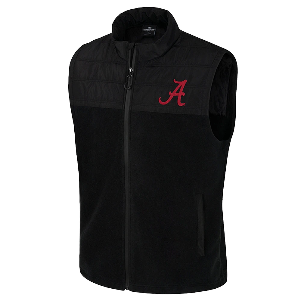 Men's Colosseum  Black Alabama Crimson Tide Block The Sun Full-Zip Vest