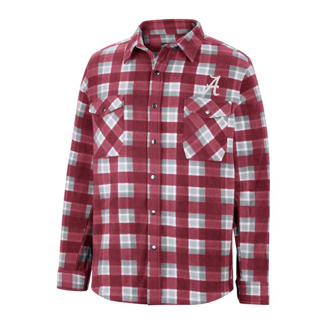 Colosseum Crimson/White Alabama Crimson Tide Ellis Plaid Full-Snap Shirt Jacket