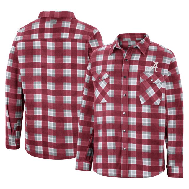 Colosseum Crimson/White Alabama Crimson Tide Ellis Plaid Full-Snap Shirt Jacket