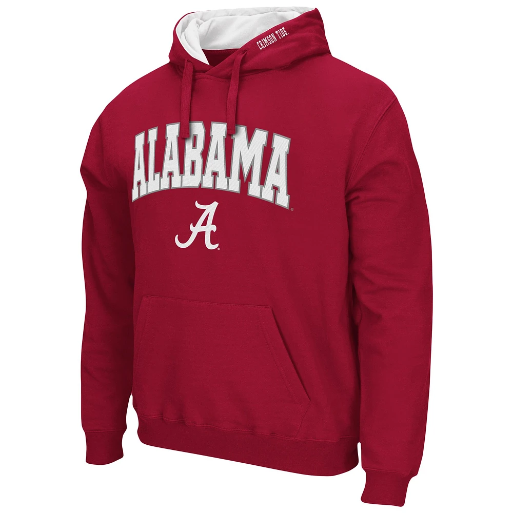 Men's Colosseum Crimson Alabama Tide Arch & Logo 3.0 Pullover Hoodie