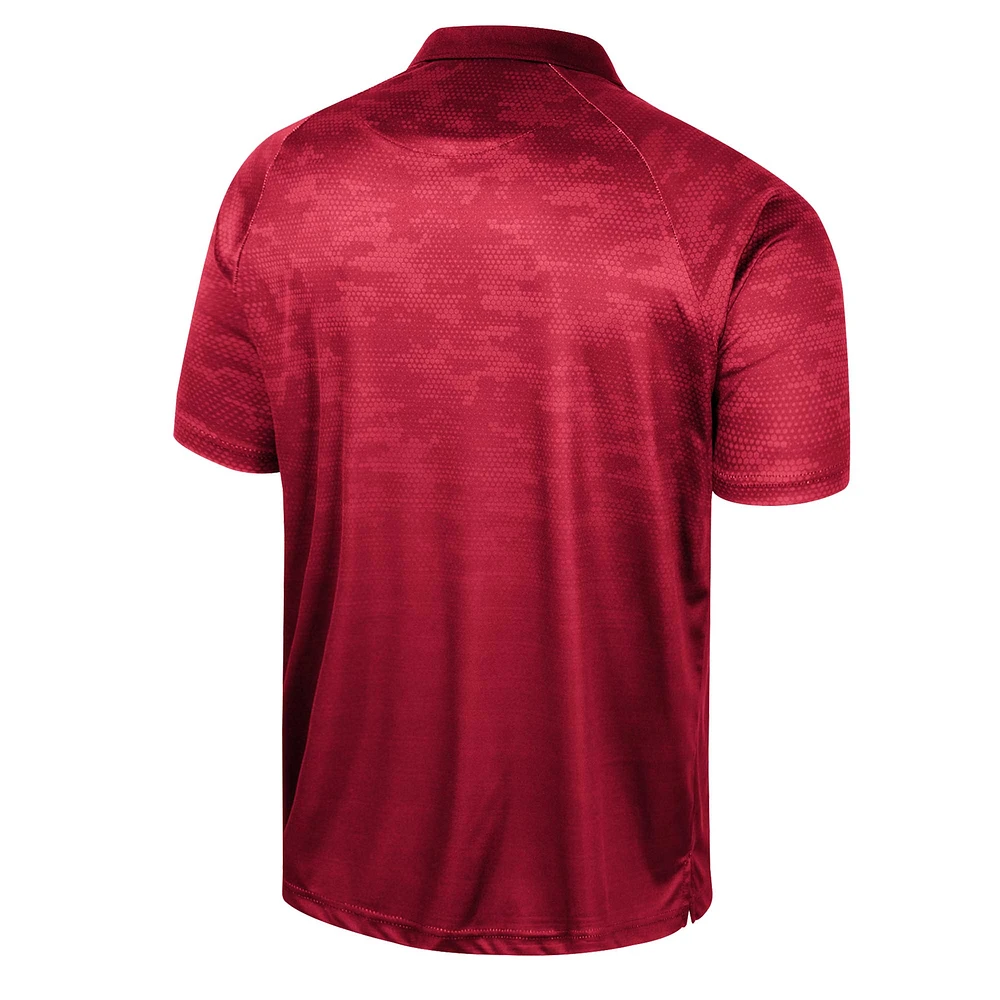Men's Colosseum Crimson Alabama Tide Honeycomb Raglan Polo
