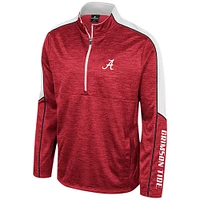 Men's Colosseum Crimson Alabama Tide Marled Half-Zip Jacket