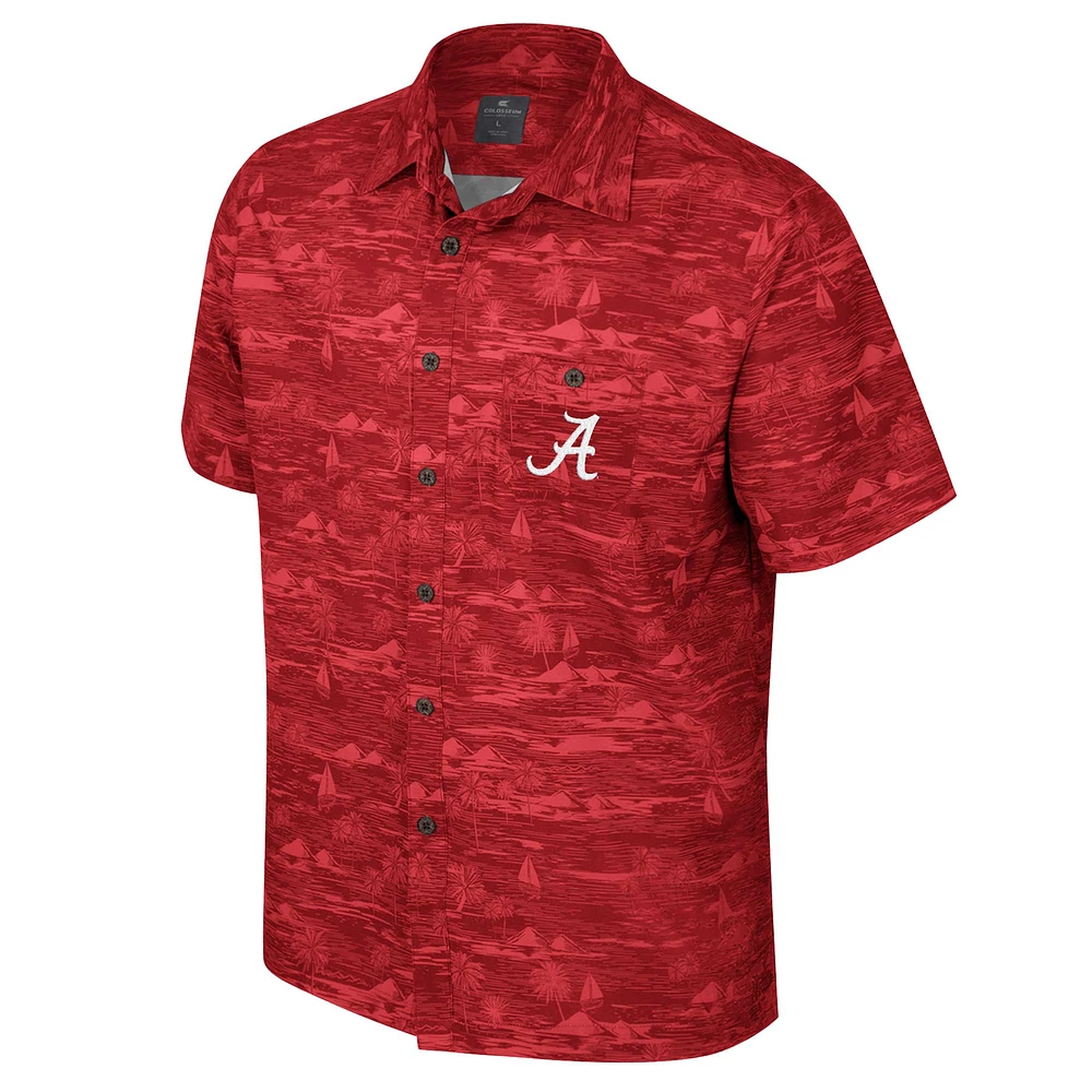 Men's Colosseum Crimson Alabama Tide Ozark Button-Up Shirt