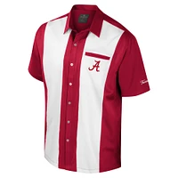 Chemise boutonnée de bowling pour homme Colosseum Crimson Alabama Tide Strike