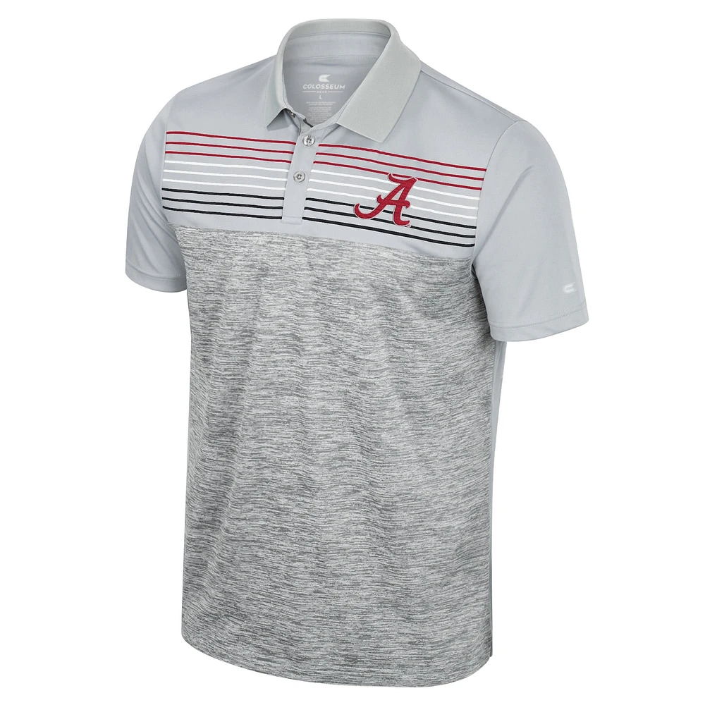 Men's Colosseum Gray Alabama Crimson Tide Cybernetic Polo