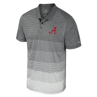 Men's Colosseum Gray Alabama Crimson Tide Striped Mesh Polo