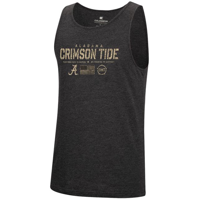 Débardeur Colosseum Heathered Black pour homme Alabama Crimson Tide Military Appreciation OHT Transport