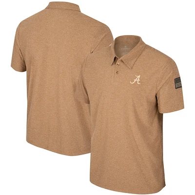 Polo du désert en jersey pour hommes Colosseum kaki Alabama Crimson Tide OHT Military Appreciation Cloud