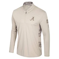 Veste à glissière quart de tour pour homme Colosseum Natural Alabama Crimson Tide OHT Military Appreciation
