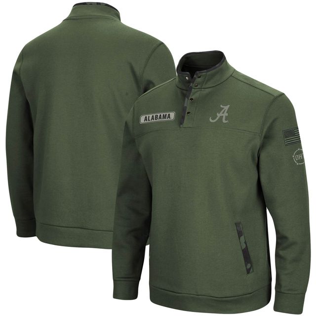 Veste à quart de bouton-pression Colosseum Olive Alabama Crimson Tide OHT pour hommes