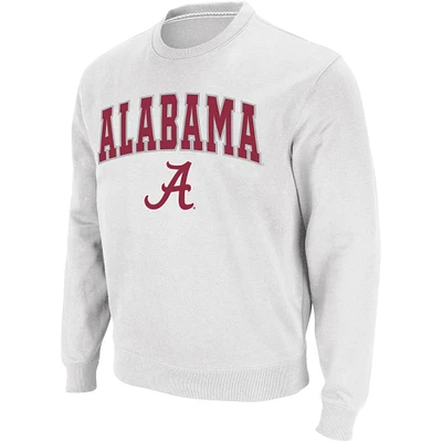 Colosseum White Alabama Crimson Tide Arch & Logo Crew Neck Sweat-shirt pour homme