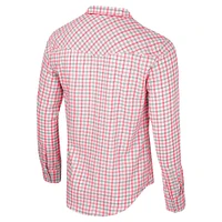 Men's Colosseum x Wrangler White Alabama Crimson Tide Plaid Window Pane Long Sleeve Full-Snap Shirt