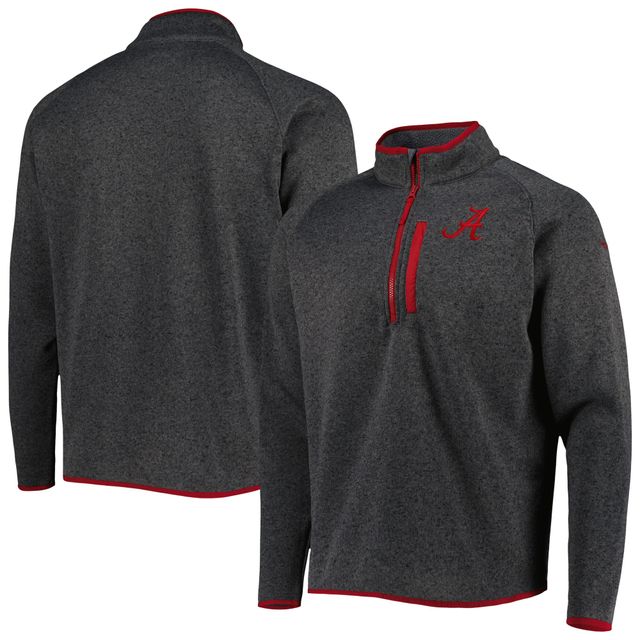 Haut à demi-glissière raglan Columbia Charcoal Alabama Crimson Tide Canyon Point Omni-Shield pour homme