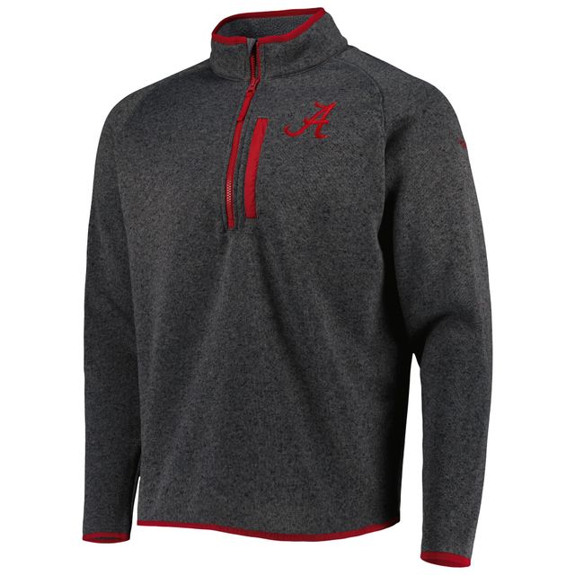 Haut à demi-glissière raglan Columbia Charcoal Alabama Crimson Tide Canyon Point Omni-Shield pour homme