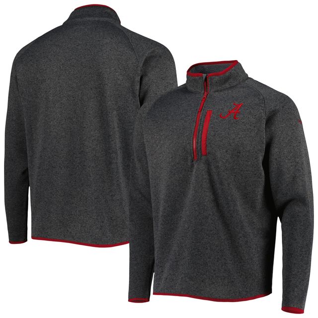 Haut à demi-glissière raglan Columbia Charcoal Alabama Crimson Tide Canyon Point Omni-Shield pour homme