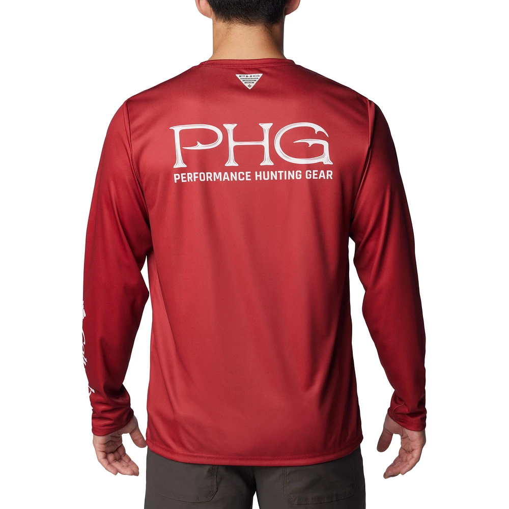 Men's Columbia Crimson Alabama Tide Terminal Shot Omni-Shade Long Sleeve T-Shirt