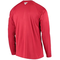 Men's Columbia Crimson Alabama Tide Terminal Tackle Omni-Shade Raglan Long Sleeve T-Shirt
