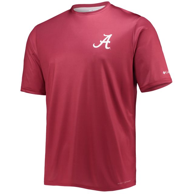 T-shirt Columbia Crimson Alabama Tide Terminal Tackle Omni-Shade pour homme