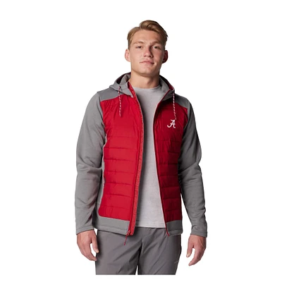 Men's Columbia  Gray/Crimson Alabama Crimson Tide Out-Shield Hybrid Full-Zip Hoodie Jacket