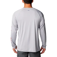 Men's Columbia Gray Alabama Crimson Tide Big & Tall Terminal Tackle Omni-Shade Long Sleeve T-Shirt