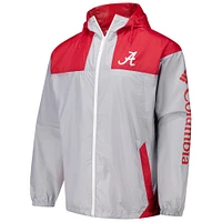 Men's Columbia Gray Alabama Crimson Tide Flash Challenger II Omni-Shade Full-Zip Windbreaker Jacket