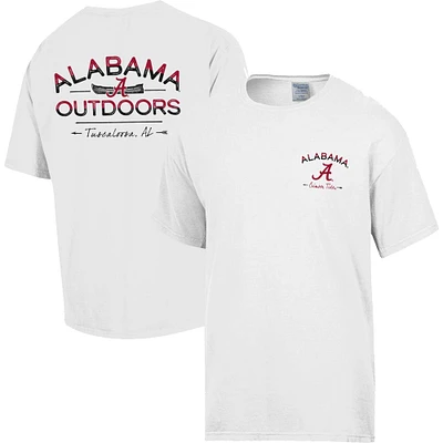 T-shirt blanc délavé confortable pour hommes, Alabama Crimson Tide Great Outdoors