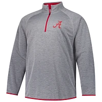 Men's Fanatics Charcoal Alabama Crimson Tide Raglan Big &Tall Quarter-Zip Top