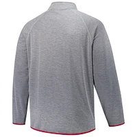 Men's Fanatics Charcoal Alabama Crimson Tide Raglan Big &Tall Quarter-Zip Top
