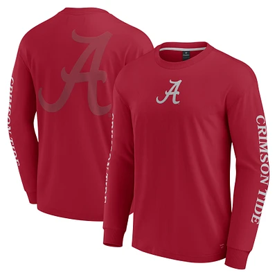 T-shirt à manches longues pour hommes Fanatics Crimson Alabama Tide Strive