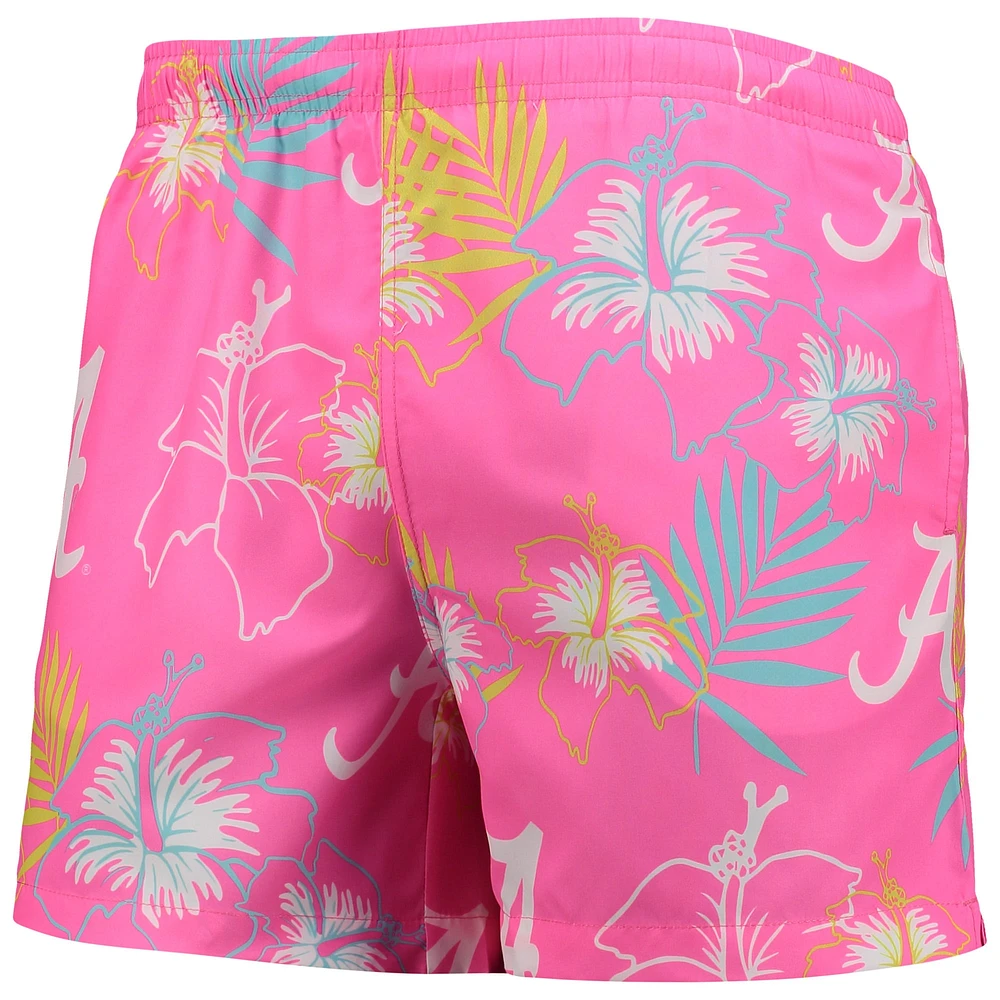 Men's FOCO Pink Alabama Crimson Tide Neon Floral Swim Trunks