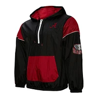 Men's Mitchell & Ness Black Alabama Crimson Tide Team 3.0 Anorak Half-Zip Hoodie