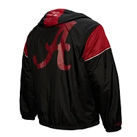 Men's Mitchell & Ness Black Alabama Crimson Tide Team 3.0 Anorak Half-Zip Hoodie