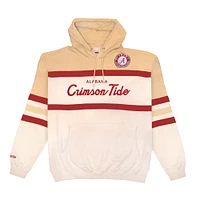 Sweat à capuche Mitchell & Ness pour homme, couleur crème, Alabama Crimson Tide, entraîneur-chef, taille grande et