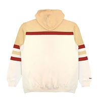 Sweat à capuche Mitchell & Ness pour homme, couleur crème, Alabama Crimson Tide, entraîneur-chef, taille grande et