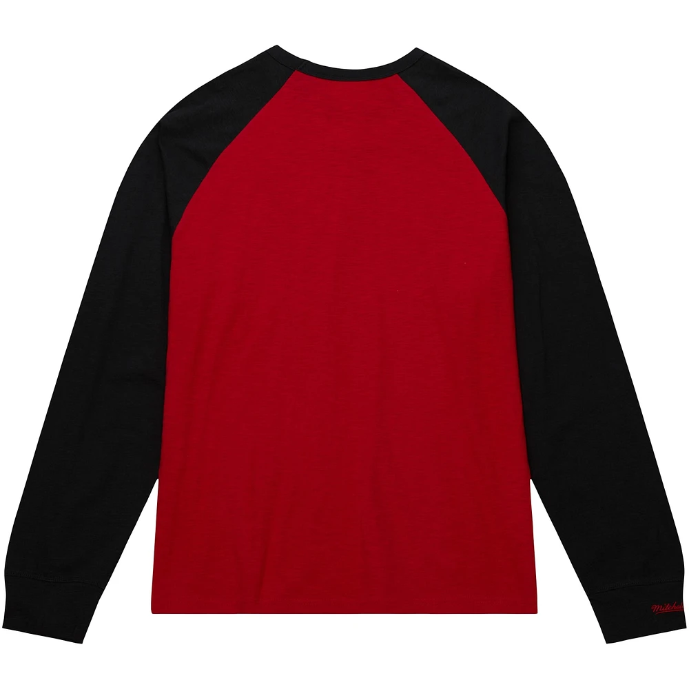 Men's Mitchell & Ness Crimson Alabama Tide Legendary Slub Raglan Long Sleeve T-Shirt