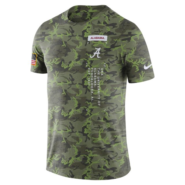 T-shirt militaire Nike Camo Alabama Crimson Tide pour homme