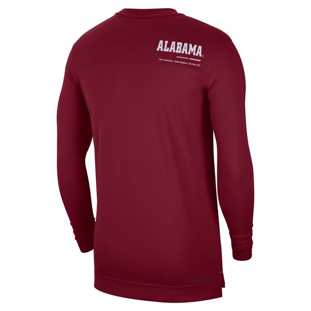 Nike Crimson Alabama Tide 2022 Coach Performance T-shirt à col en V manches longues pour homme
