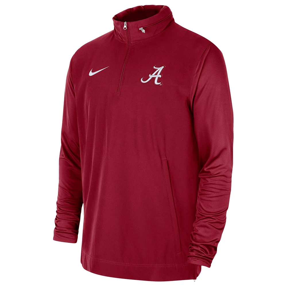 Men's Nike Crimson Alabama Tide 2023 Coach Half-Zip Hooded Jacket