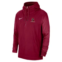 Men's Nike Crimson Alabama Tide 2023 Sideline Player Quarter-Zip Hoodie Jacket