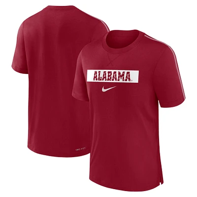 T-shirt Nike Crimson Alabama Tide 2024 Sideline Player Performance Tri-Blend pour homme