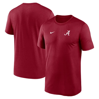 T-shirt Nike Performance Crimson Alabama Tide 2025 pour homme avec petit logo Legend