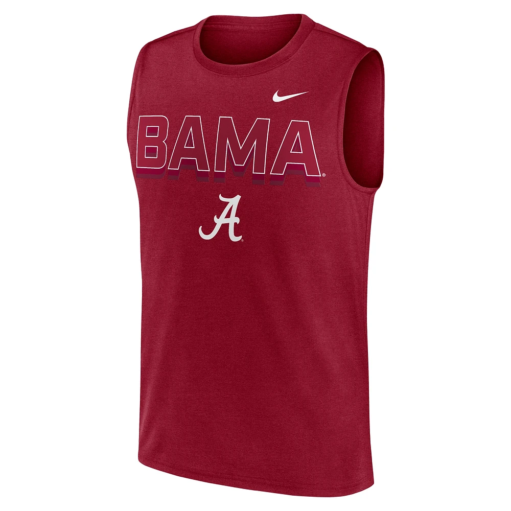 Débardeur Nike Crimson Alabama Tide Primetime Tricode Legend Performance pour homme